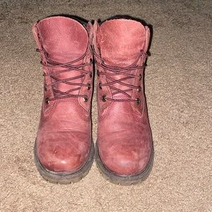 Maroon timberland boots